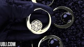 Den Obsidian & Br Plug Hoops Urbanbodyjewelry