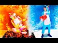 Hot Red vs Cold Blue Challenge / Unicorn on Fire vs Icy Unicorn