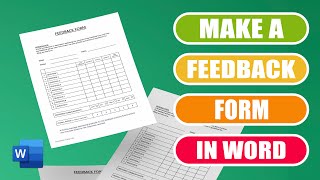 Create a Feedback Form in Word - FREE