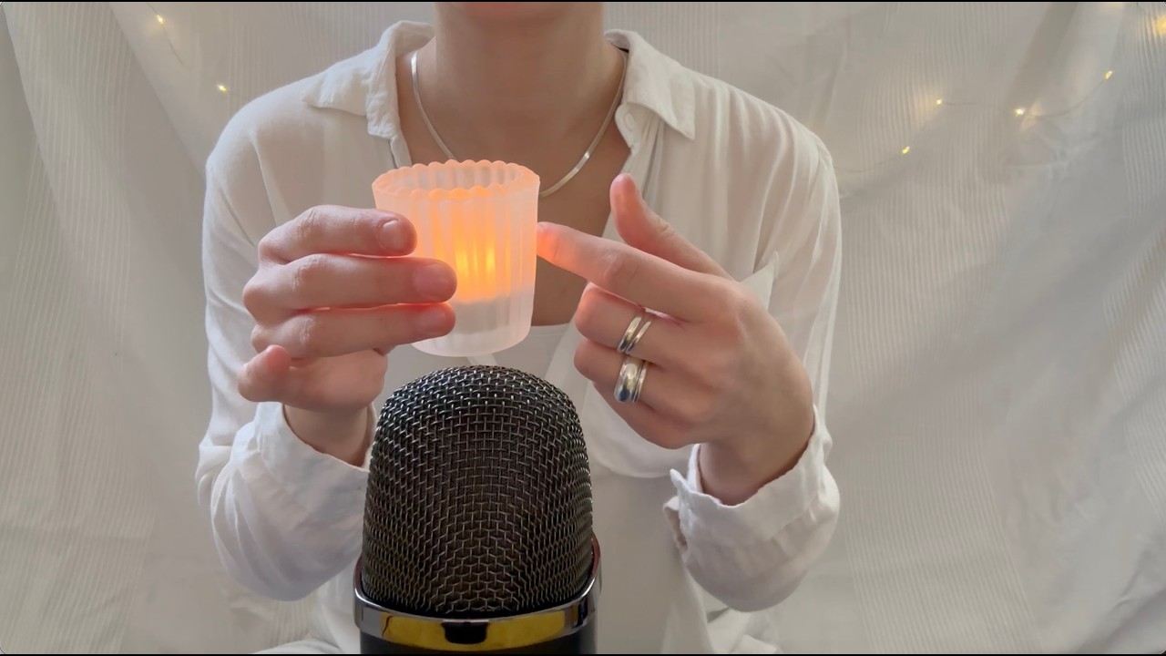 ASMR in white🤍🕯️✨ I Random triggers, No talking😴