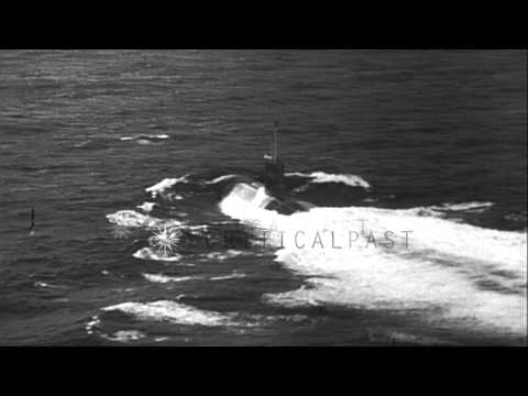 German tanker Essberger Chemist being hit by torpedoes and sinks in the Atlantic ...HD Stock Footage