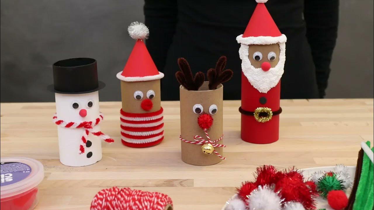 Activité de Noël pour enfants : Transformer des rouleaux vides en  personnages de Noël 