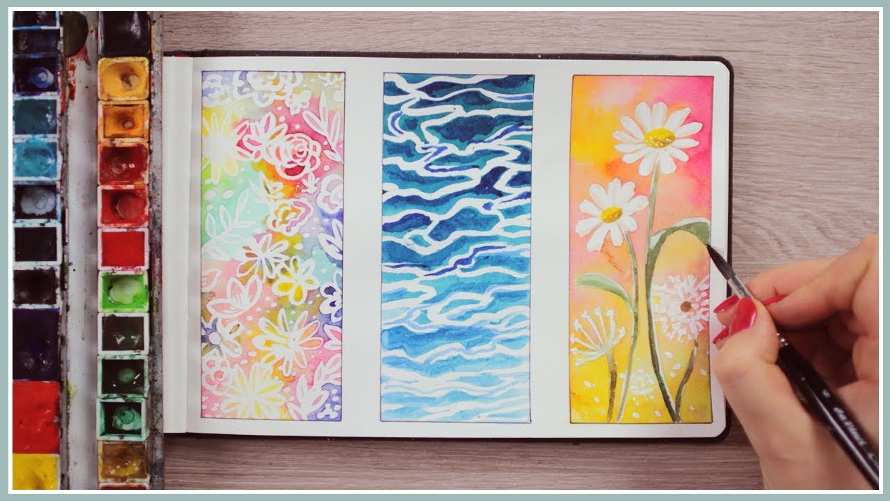 Watercolor Ideas with Masking Fluid 