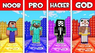 Minecraft - NOOB vs PRO vs HACKER vs GOD : FAMILY LUCKY BLOCK WORLD in Minecraft Animation