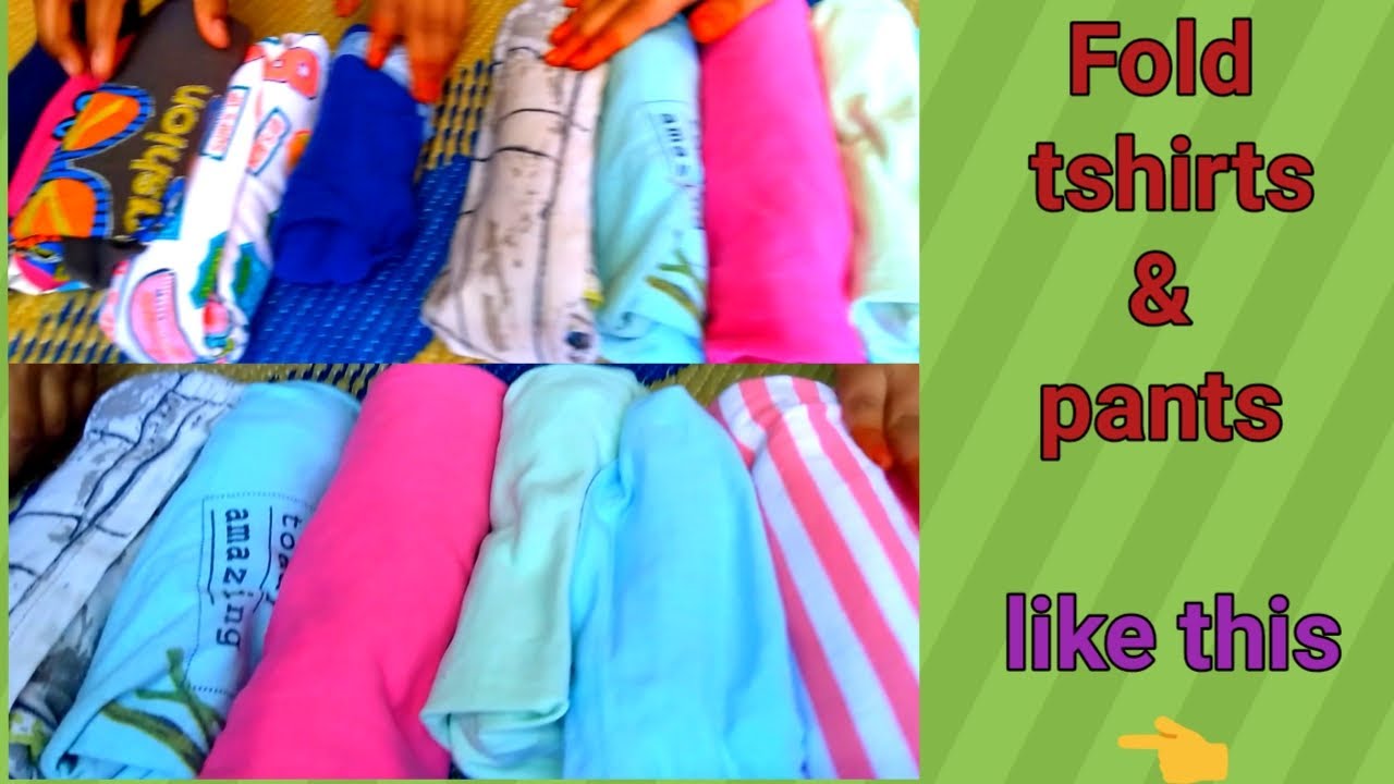 How to fold tshirts and pants easily / Wardrobe organization tips / Folding techniques / TT1