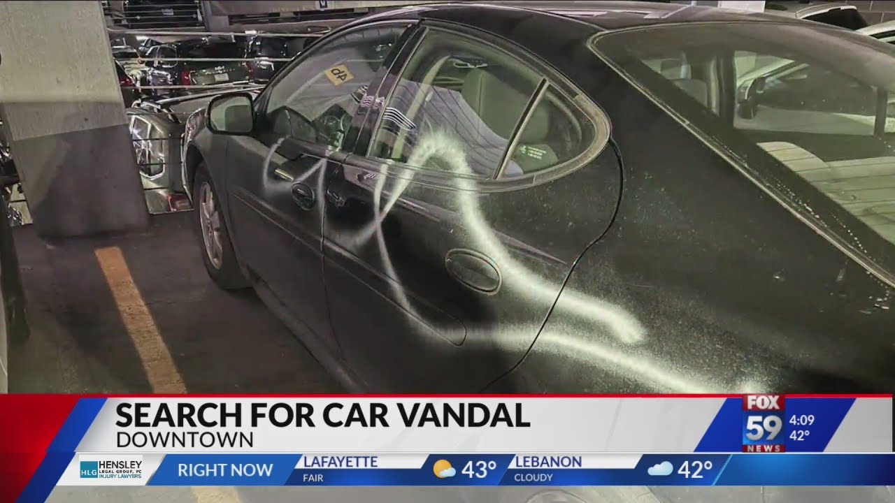 Vandal spray paints 50+ vehicles in downtown Indy parking garage