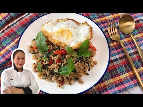 10 minute Recipes for Dinner •EASY Thai Basil Pork Fried Rice •Pad Kra Pow |ThaiChef Food