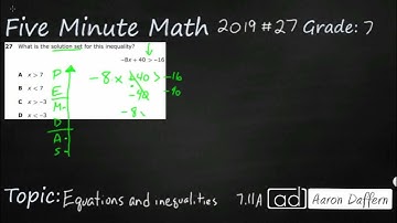 7th Grade STAAR Practice Equations and Inequalities (7.11A - #9)