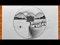 Circle drawing || relaxing creative art || How To Draw circle scenery with pencil on paper || art