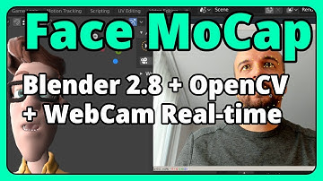 Blender 2.8 facial mocap using OpenCV and webcam