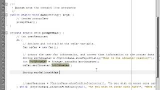 3) Example Cars Project in Java. Review of do-while loops and JOptionPane.