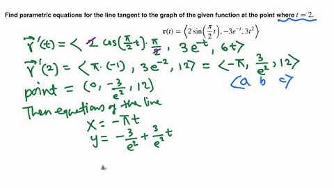 Calc III: Parametric equations of a tangent line