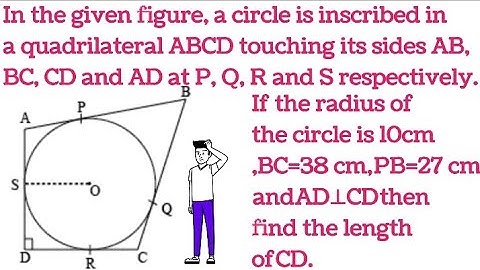 In the figure a circle is inscribed in a quadrilateral ABCD touching it