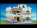 36x43 2 floor 4 bedroom 3d house design  6 room villa design  gopal architecture