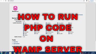 HOW TO RUN PHP CODE ON WAMPSERVER