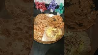  four difference paratha omelette dal dinner thali