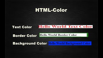 How to use Text | Border | Background Color in html | HTML-Color| Easy Learning.Com |