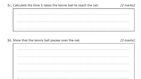 IB Physics-Topic 2 Mechanics- QC#4 Projectile motion-P2- A student strikes the tennis ball