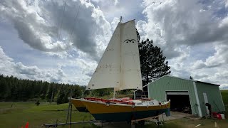 My Tiki 21 is Officially a SAILboat - Raising Sails on my Wharram Catamaran SV Primitiva EP. 6