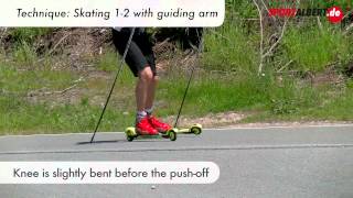 Roller Skiing Cross Skating Skike Technique  Skating 1 2 with Guiding Arm by www.sportalbert.de