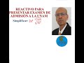RAÍCES. RADICALES. SIMPLIFICACIÓN. RACIONALIZACiÓN. ÁLGEBRA. UNAM. REACTIVOS PARA EXAMEN DE ADMISIÓN