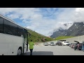 Trollstigen ned med buss. Large bus drive Trollstigen(camera in the front)