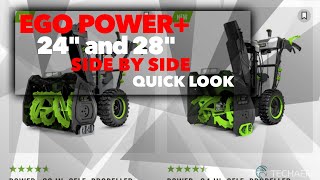 EGO Power 28 and 24 Self Propelled Snow Blowers Side by Side