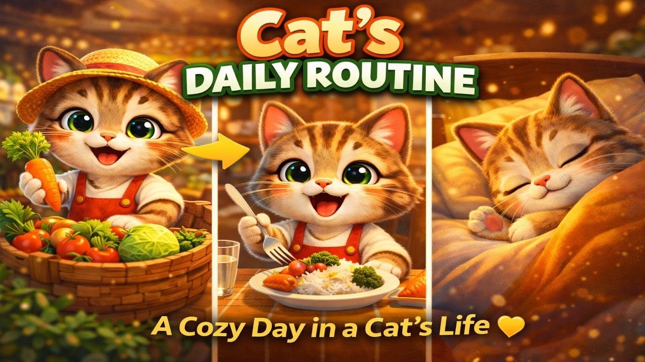 A Day in a Cat’s Life 🐾 | Cozy Animated Cat StoryCat Daily Routine | Wholesome Animation | Animation