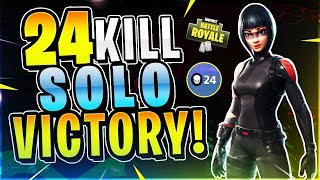 CRAZY 24 KILL SOLO WIN! SOLO WORLD RECORD ATTEMPT #2 (Fortnite Battle Royale)