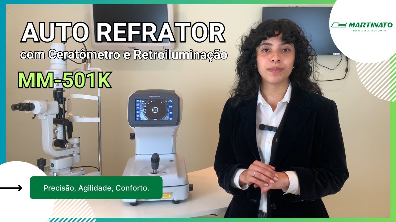 Auto Refrator MM-501K Martinato: Ceratômetro, Retroiluminação, IOL e pupilômetria