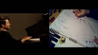 Dan Tepfer - Wordless Improvisation (in 3 movs). Live drawing by TLG