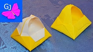 Оригами Коробочка Корзинка из бумаги Оригами Коробочка Корзинка из бумаги