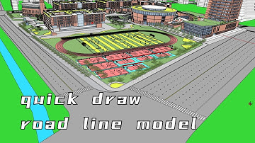 How to quickly draw road line model in SketchUp