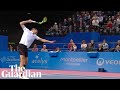 Alexander bublik smashes three rackets on court after exit at the open sud de france