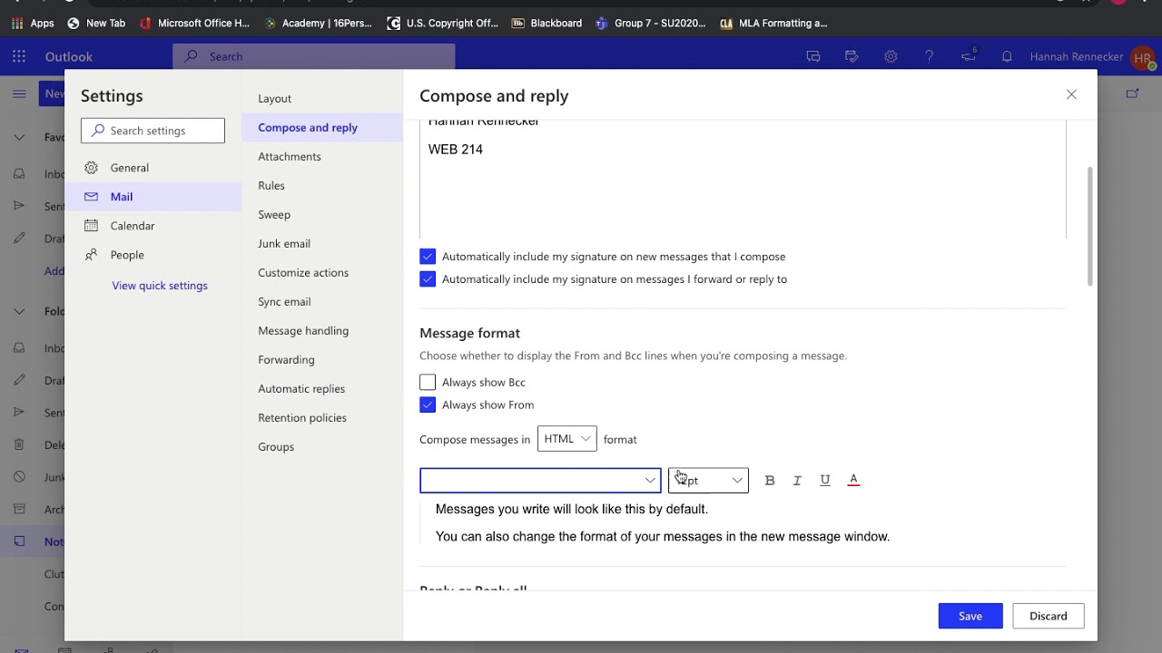 How To Compose Email Signatures In Outlook YouTube