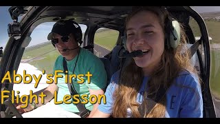 Abigail's First Flight Lesson! | Introduction to Private Pilot