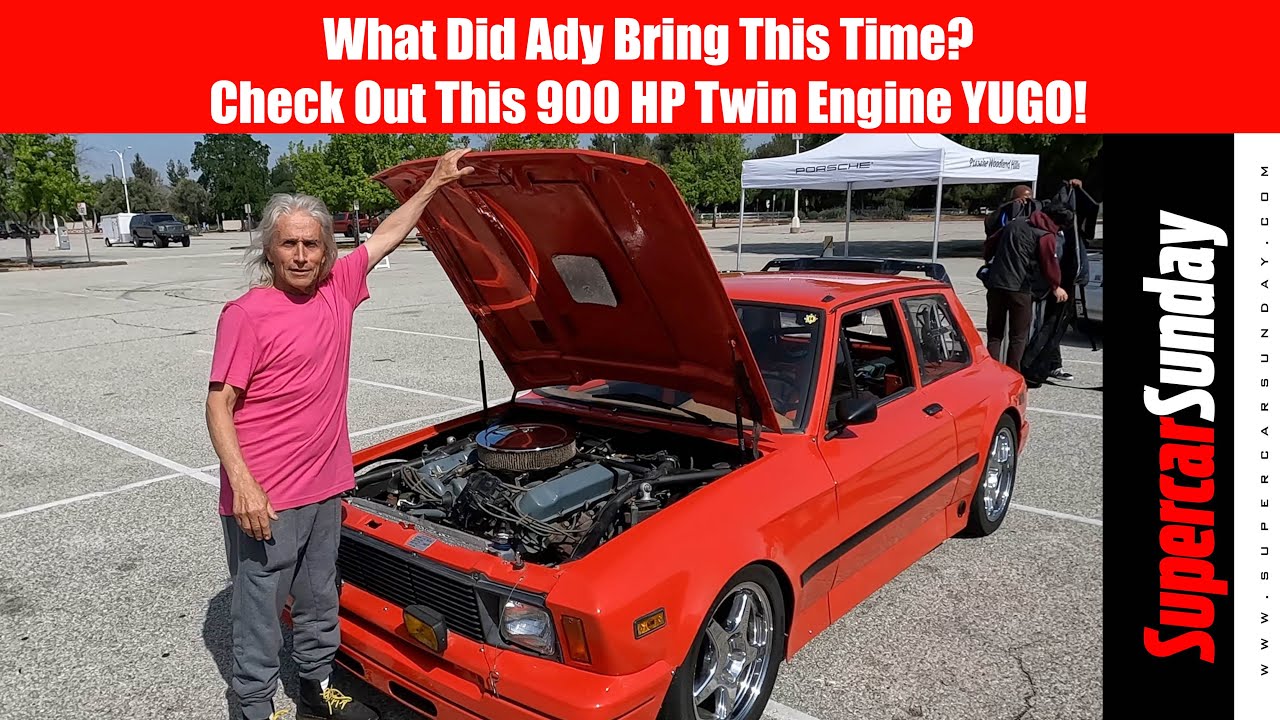 Check out this TWIN ENGINE 900 HORSEPOWER YUGO at Supercar Sunday YouTube