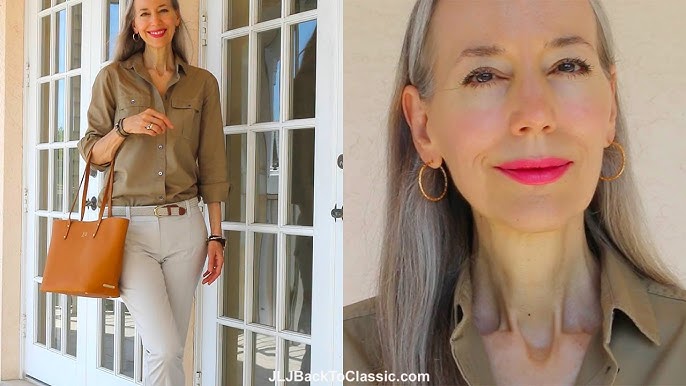 Video) Classic Fashion Over 40/Beige and White Jeans Outfit With a Louis  Vuitton Damier Azur Bandouliere Speedy 30 – JLJ Back To  Classic/