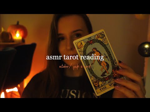 asmr po polsku 🌙 czytania tarota *październik* 🎃 pick a card (whisper, white sage)
