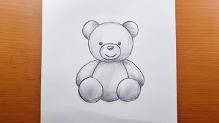 Cómo dibujar un lindo osito de peluche || Dibujo fácil para niñas paso a paso