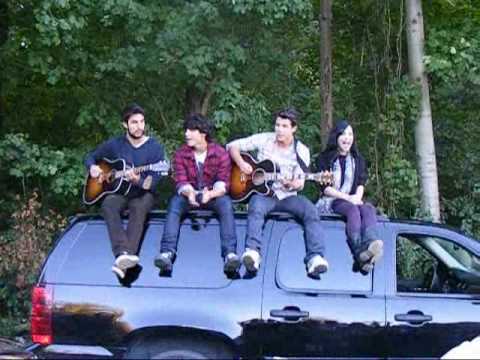 Jonas Brothers with Demi Lovato singing in Rockwood, Ontario.