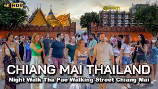 🇹🇭 4K HDR | Night Walk in Chiang Mai Thailand | Tha Phae Sunday Walking Street 2023