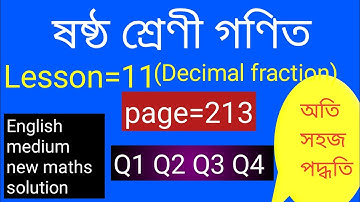 class 6 maths Lesson 11 page 213 Q1 Q2 Q3 Q4 solution in English and Assamese language