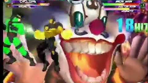 MvC2 Ironman midscreen unfly air to ground using magneto assist to guardbreak (