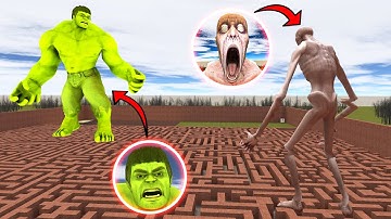 GIANT SCP-096 Vs HULK IN MAZE??? In Garry