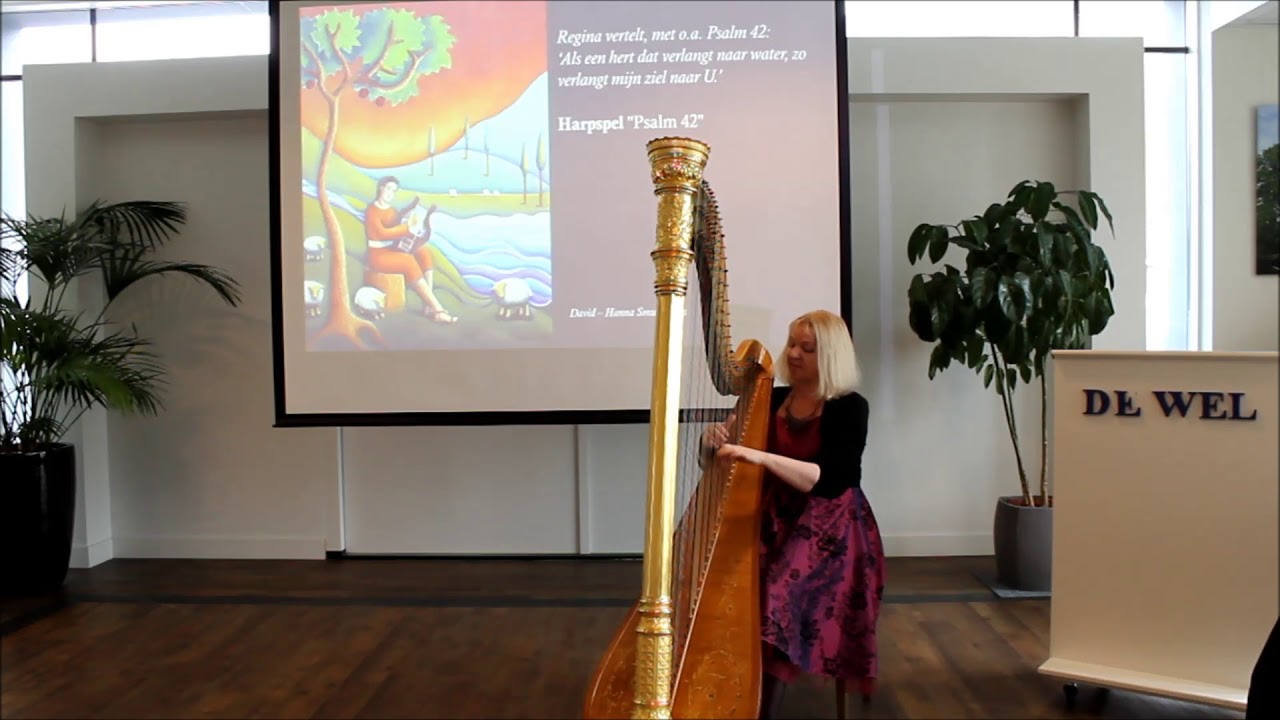 Harpist Regina Ederveen plays As the deer panteth for the water on harp