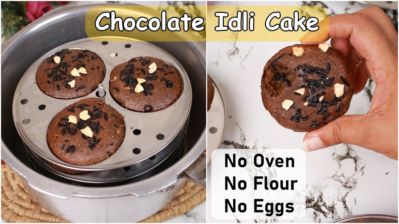 Delicious Sponge Chocolate Cake in 15 minutes-  No Eggs, No Atta, No Maida | Chocolate Idli Cake | Healthy Kadai