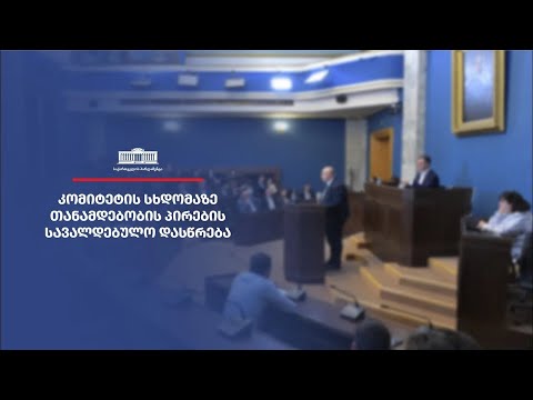 კომიტეტის სხდომაზე თანამდებობის პირების სავალდებულო დასწრება - ლევან დავითაშვილი  - 18.12.2023