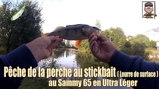 Pêche de la perche au stickbait (leurre de surface) en Ultra Léger - Go Pro HD