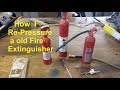 How I Recharge & Re pressurize a old Fire Extinguisher DIY